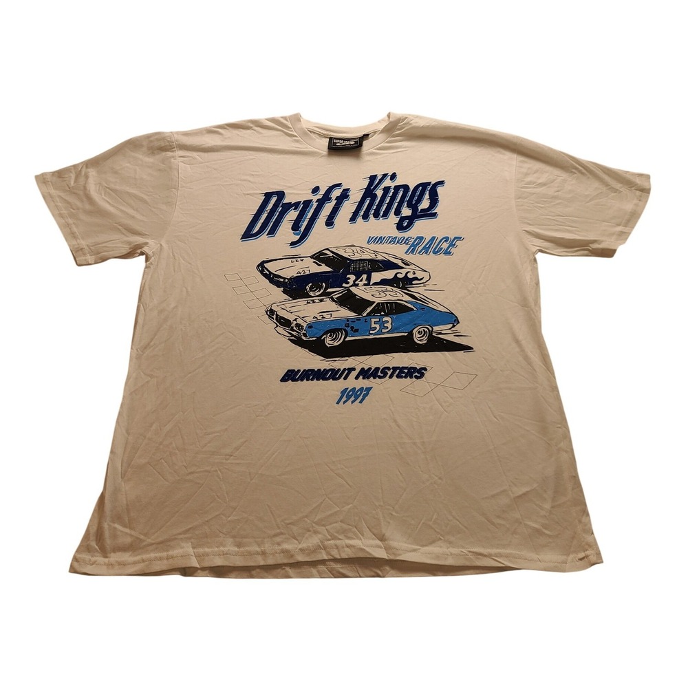 Super Massive Drift Kings Vintage Race 1997 Graphic T-Shirt White Men's Size XL